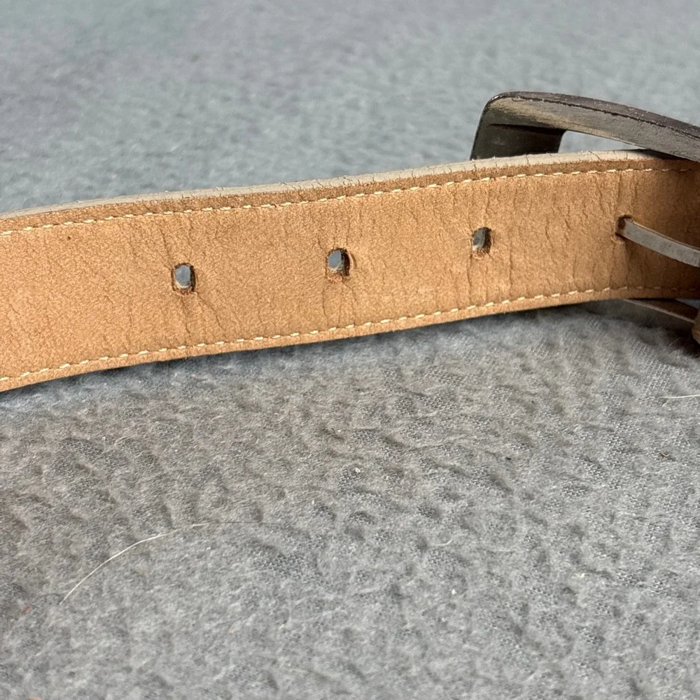 Vintage 1998 Bucklesource Taupe Snakeskin Western Belt Silver Tone Hardware
